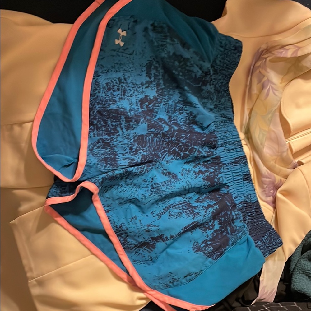 Under Armour Athletic Shorts Blue and Pink Performance Wear